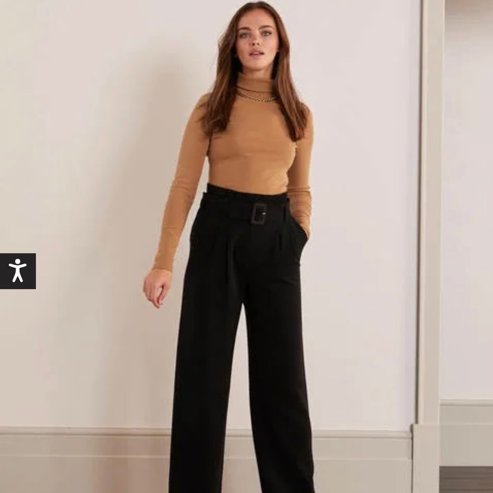 NWT Boden Powis Wide-leg Paperbag Waist Trouser (Navy, Size 8)